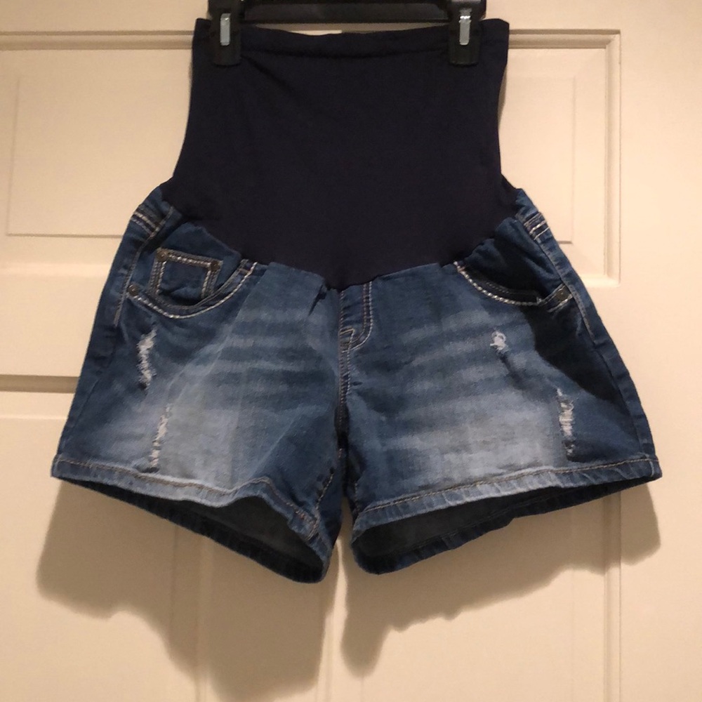 Maternity jean shorts